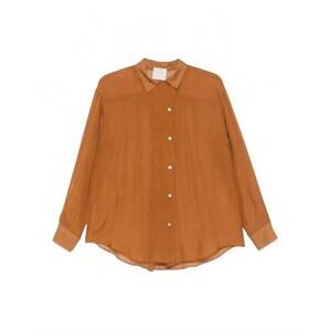 NEW FORTE FORTE women's chiffon silk top in brown chic